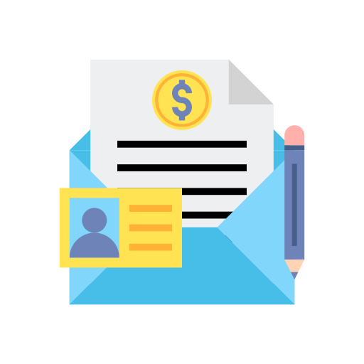 Ikon av et regnskapsark i et brev